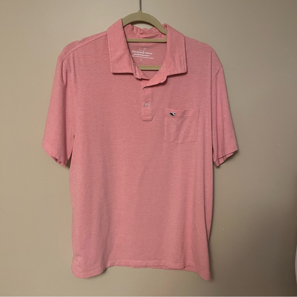Vineyard Vines Edgartown Golf Polo Shirt Mens Size Large Pink Pima Cotton Blend